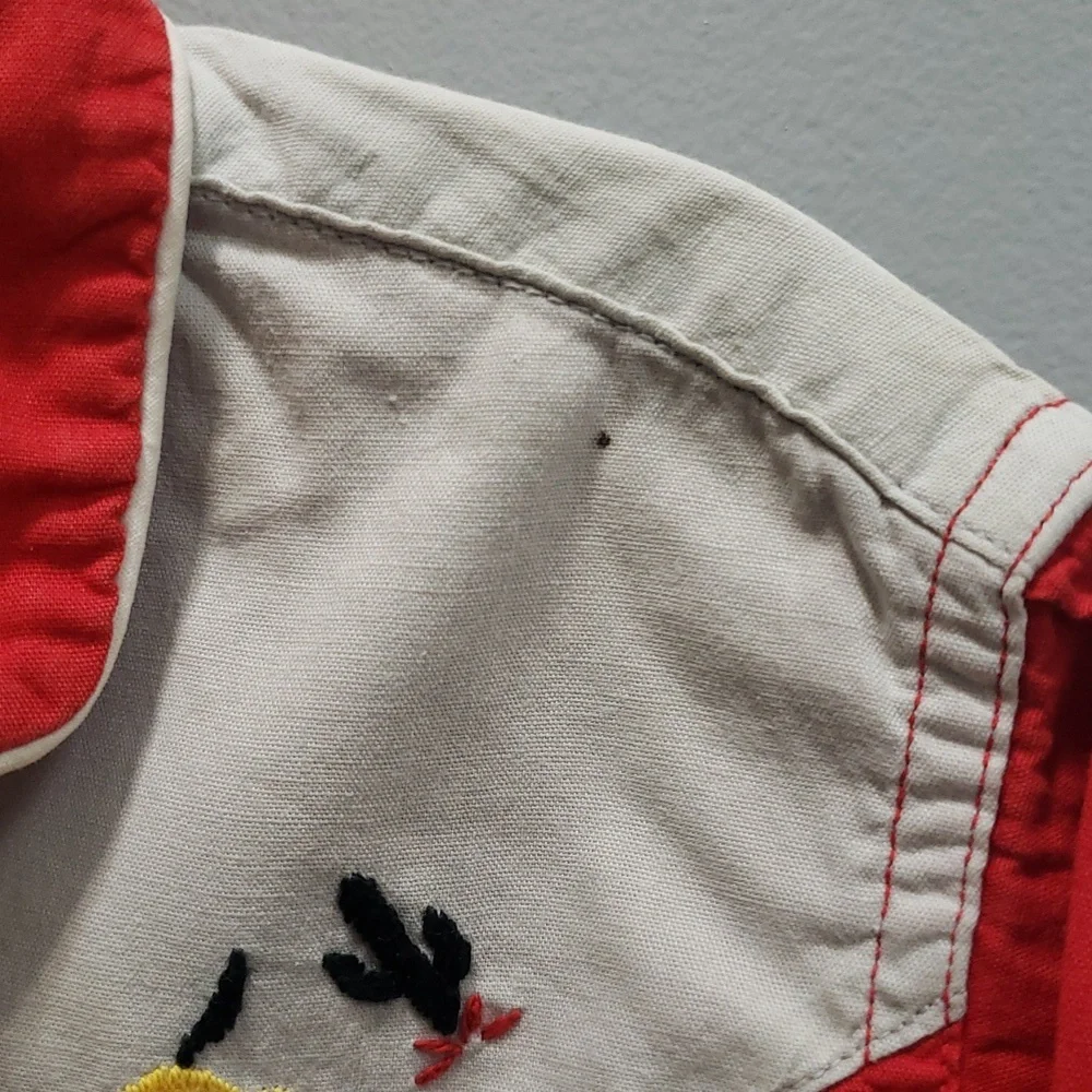 Vintage 1950s Roy Rogers Frontier Wear Western Red Fringe Boys Shirt, Size 8 - Picture 7 of 9